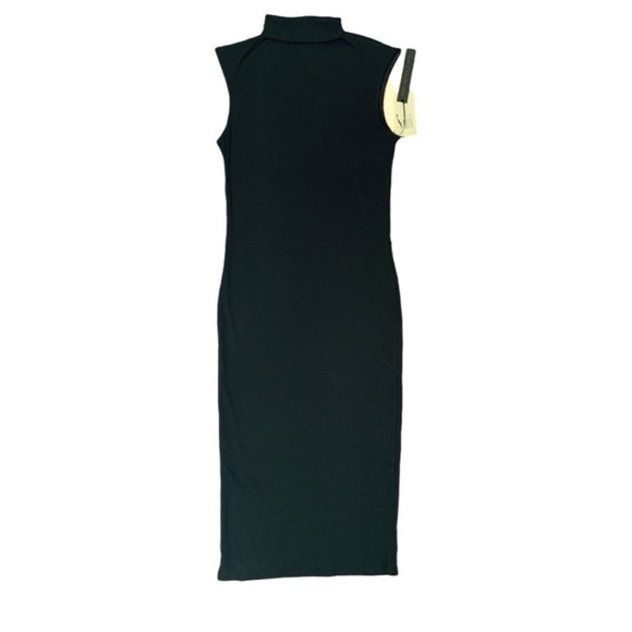 NWT House of Harlow 1960 Black Sleeveless Mock Neck Ribbed Midi Dress Size m - Picture 2 of 2
